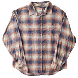 Wrangler Shirt Men's Size XL Multicolor Long Sleeve Madras Plaid Outerwear